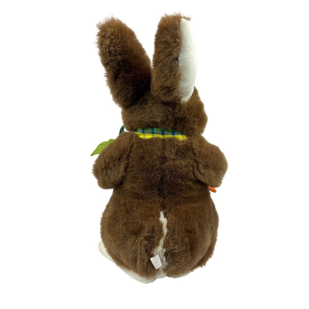 Brown Bunny Rabbit Stuffed Carrot & Bow Plush By MTY International - Picture 3 of 7
